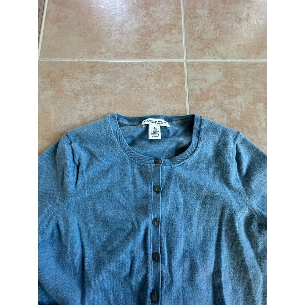 Worn twice! Banana Republic‎ Blue Extra Fine Merino wool Blend Women size M - Picture 3 of 8